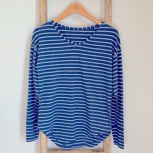 Lululemon Weekend Long Sleeve Blue/White Stripe 6